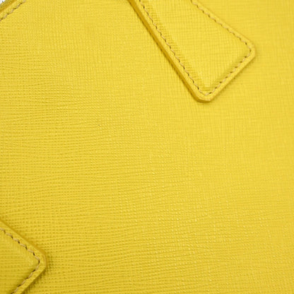 Prada Galleria Double Zip Saffiano Leather, Yellow, Leather, Tote Bag