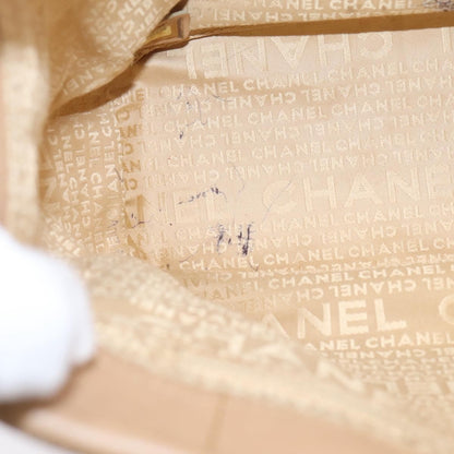 Chanel Chocolate Bar Coco Mark Leather, Beige, Leather, Tote Bag