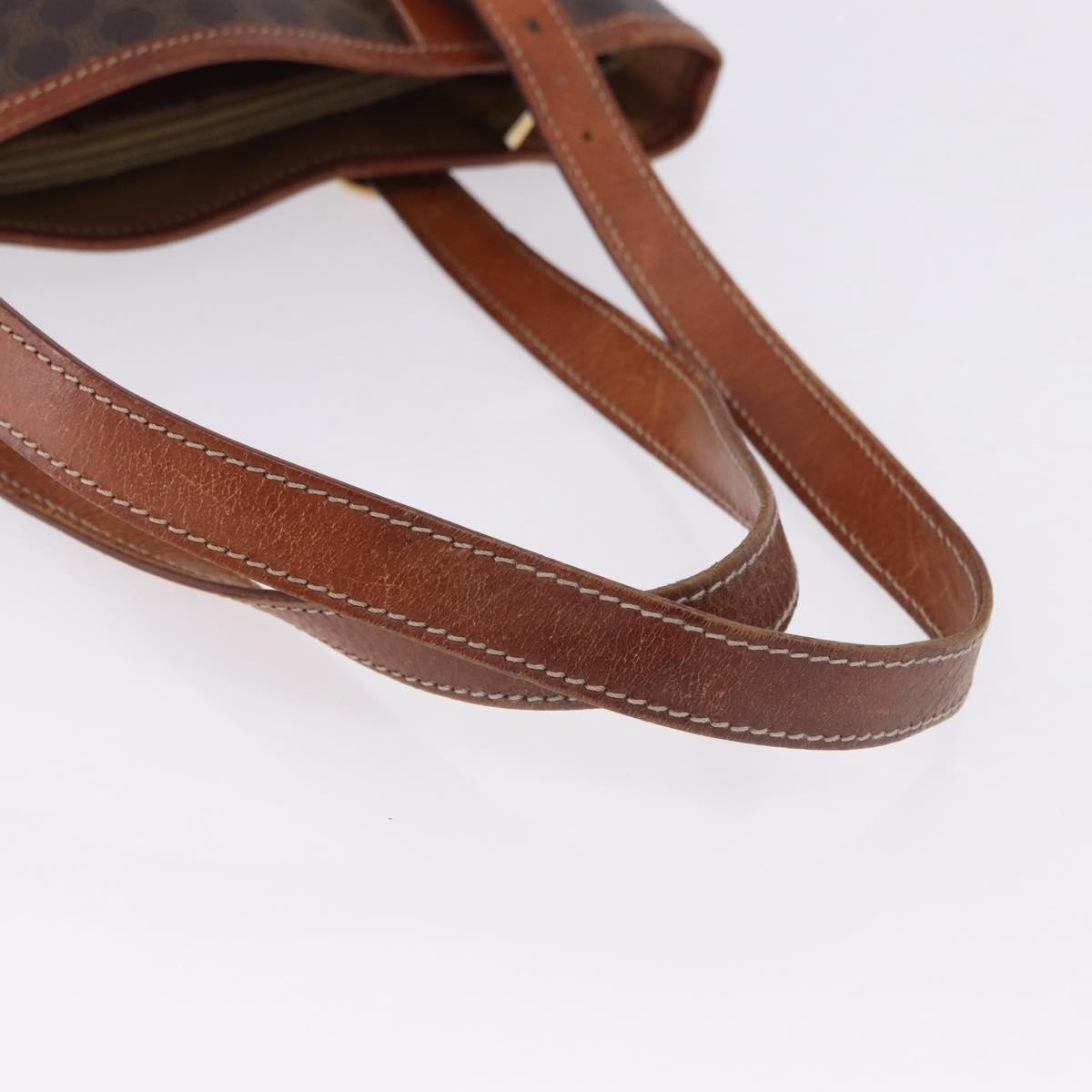 Celine Vintage Macadam Canvas, Brown, Canvas, Handbag