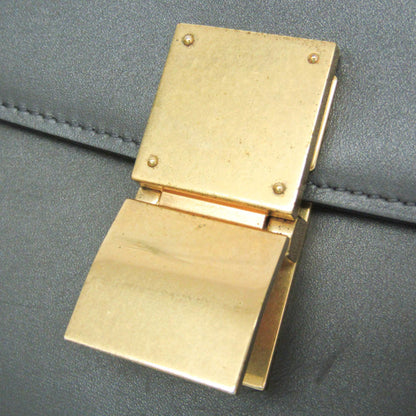 Celine Classic Box Smooth Leather, Gray, Leather, Handbag