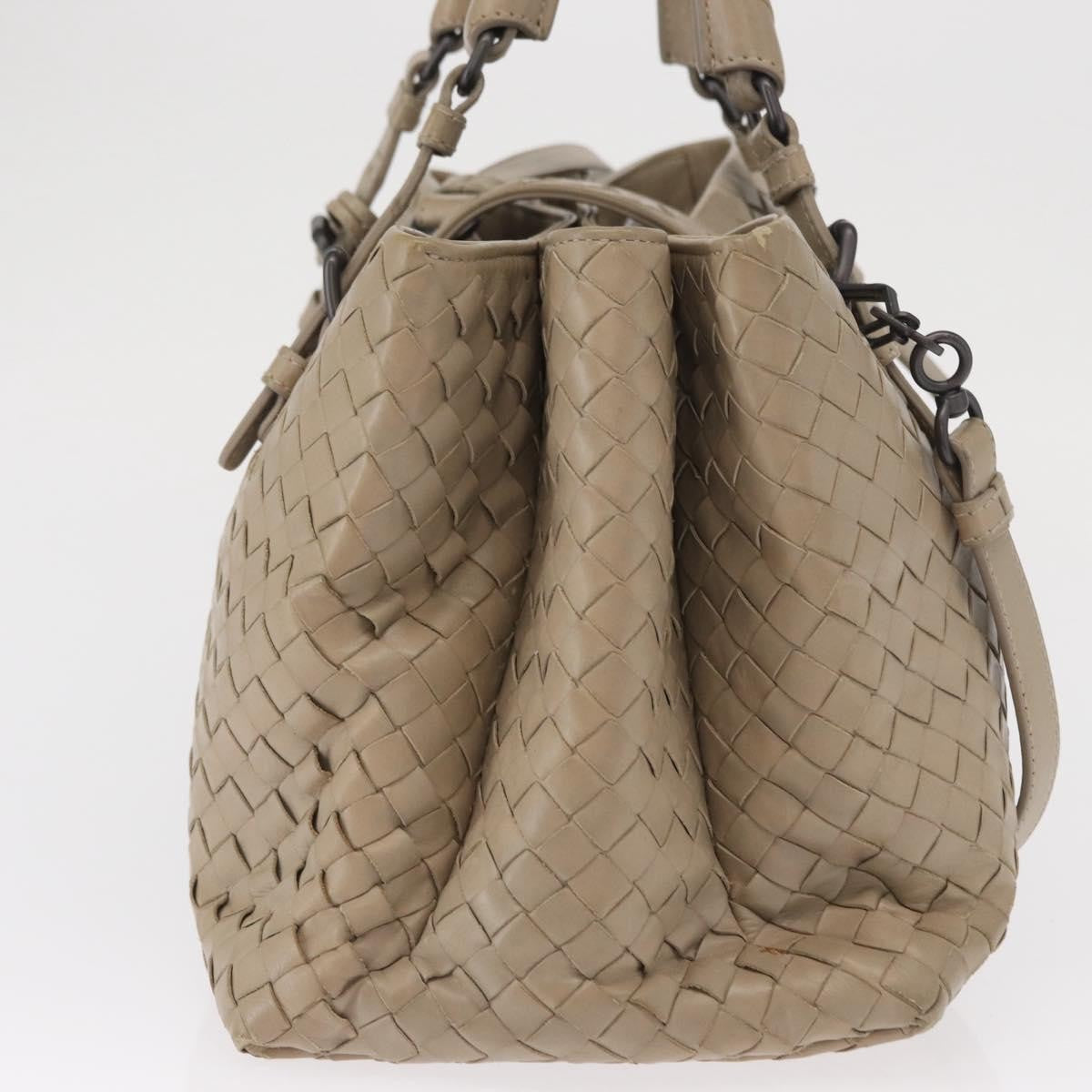 Bottega Veneta Roma Intrecciato Nappa, Gray, Leather, Handbag