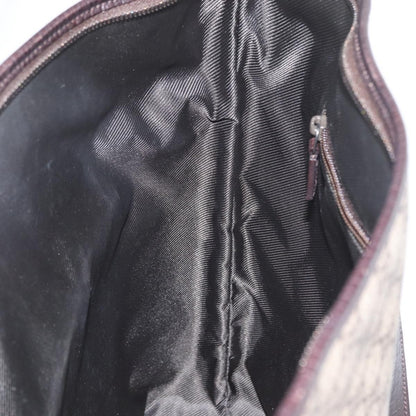 Gucci Vintage Front Pocket Tote GG Coated Canvas with Leather, Beige, Canvas, Tote Bag