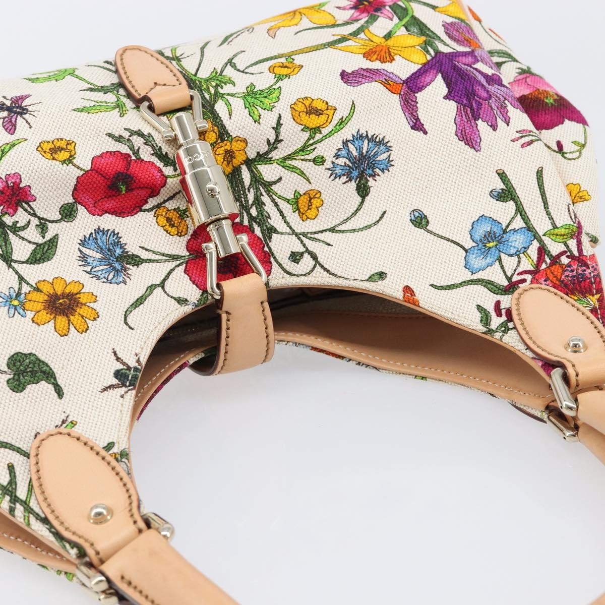 Gucci Joy Bardot Hobo Flora Canvas, Multicolour, Canvas, Handbag