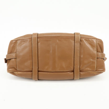 Prada Convertible Belted Satchel Soft Calf, Brown, Leather, Handbag