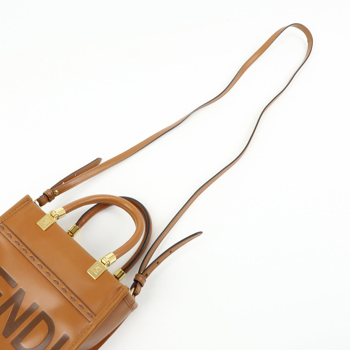 Fendi Sunshine Shopper Leather, Brown, Leather, Tote Bag