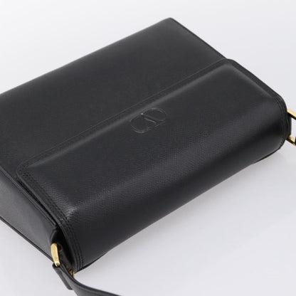 Valentino Garavani VLogo Leather, Black, Leather, Shoulder Bag