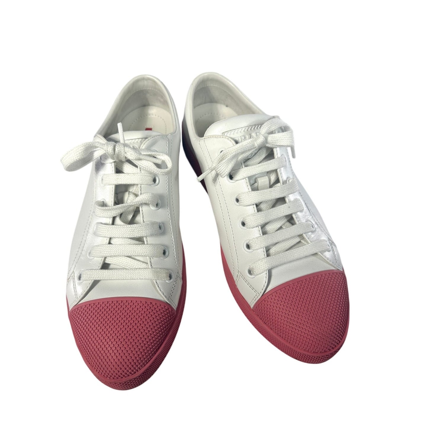 PRADA Cap Toe Leather Sneakers