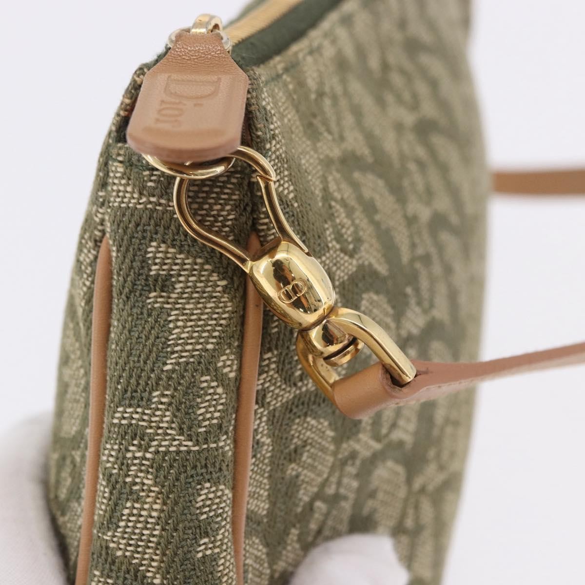 Christian Dior Saddle Canvas, Khaki, Canvas, Handbag