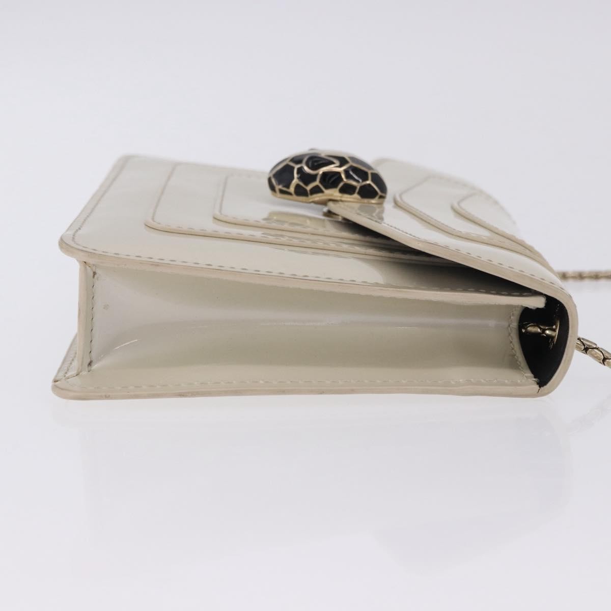 Bvlgari Serpenti Forever Patent, White, Patent Leather, Shoulder Bag