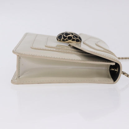 Bvlgari Serpenti Forever Patent, White, Patent Leather, Shoulder Bag