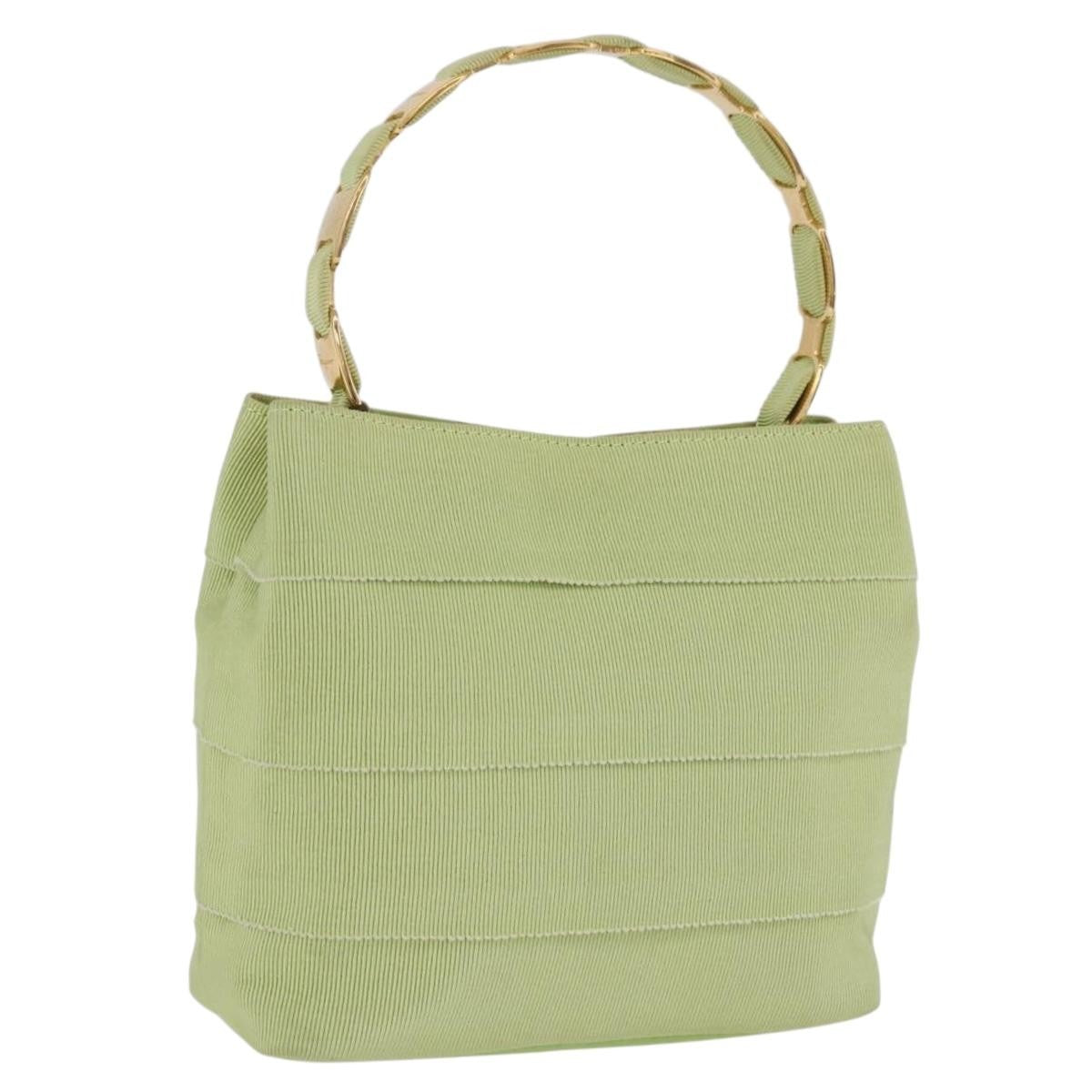 Salvatore Ferragamo Vala Canvas, Green, Canvas, Shoulder Bag
