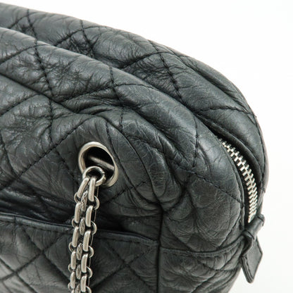 Chanel Shoulder Quilted Leather, Black, Calfskin, Shoulder Bag