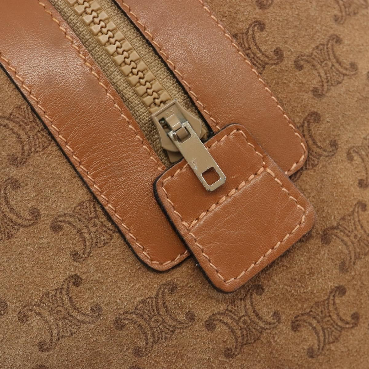 Celine Macadam Suede, Brown, Suede, Tote Bag