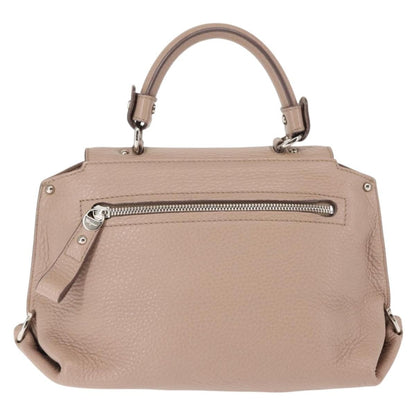 Salvatore Ferragamo Sofia Satchel Grainy Leather, Beige, Leather, Handbag