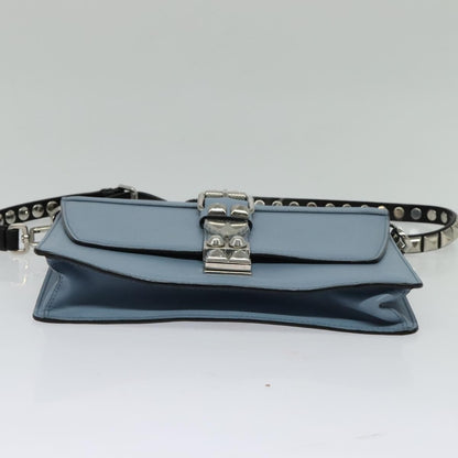 Prada Elektra Studded Leather, Blue, Leather, Shoulder Bag