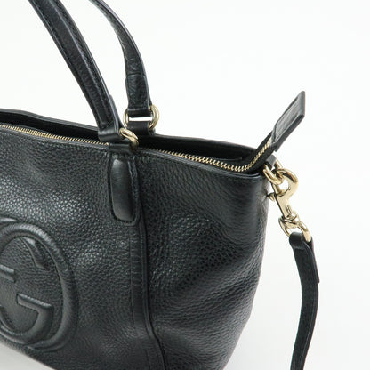 Gucci Soho Convertible Top Handle Leather, Black, Leather, Handbag