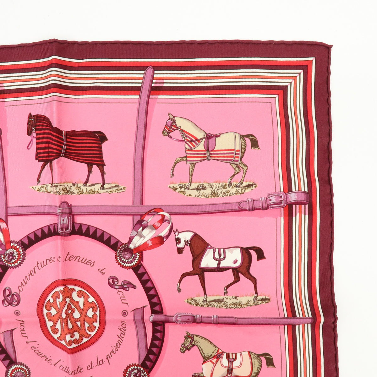 Hermes Carré 42 Silk, Pink, Silk, Scarf