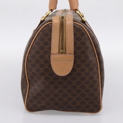Celine Vintage Macadam Boston Canvas and Leather, Brown, PVC, Handbag
