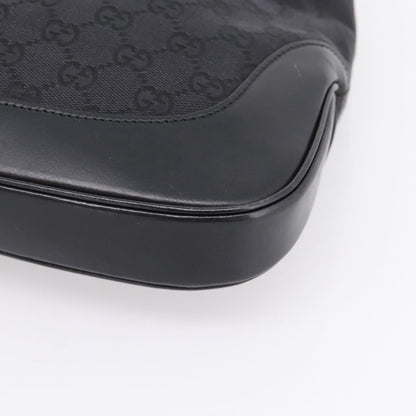 Gucci Jackie O Hobo GG Canvas with Leather, Black, Canvas, Shoulder Bag