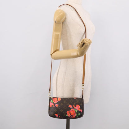 Louis Vuitton Pochette Accessoires Limited Edition Monogram Roses, Multicolour, Canvas, Clutch