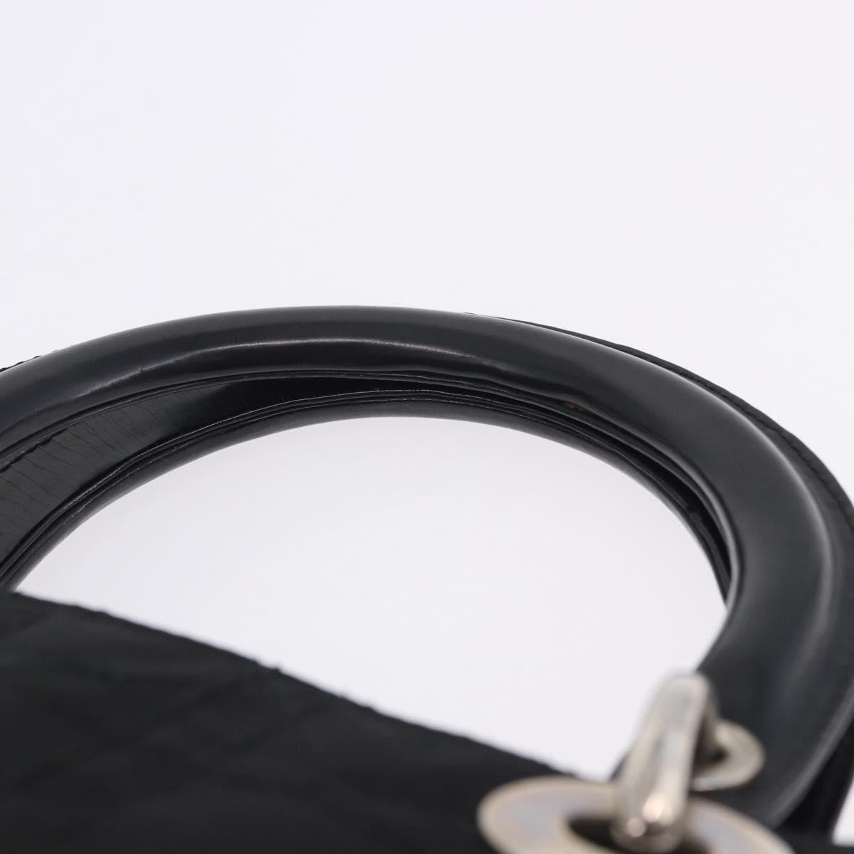 Christian Dior Vintage Lady Dior Cannage Quilt Nylon, Black, Nylon, Handbag