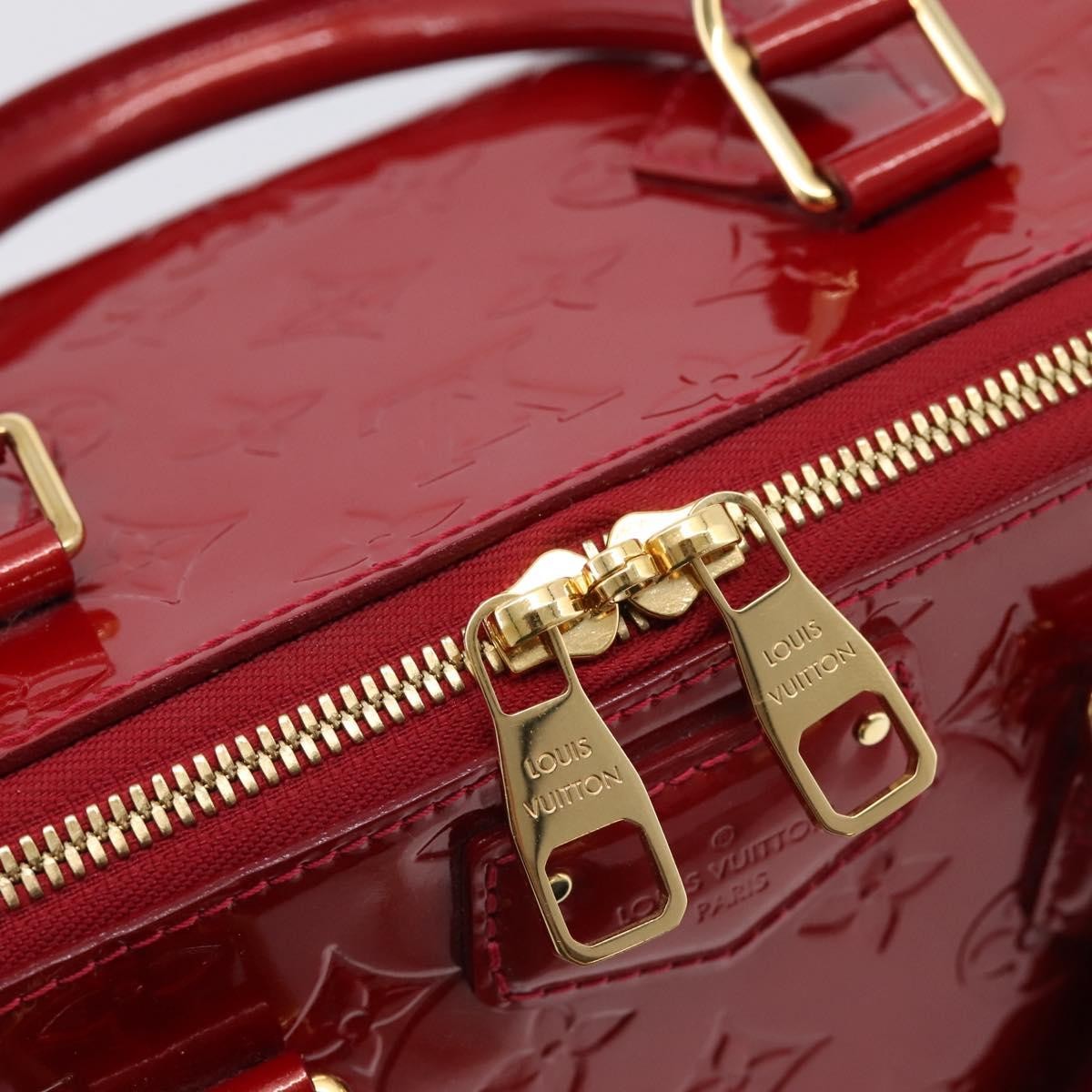 Louis Vuitton Montana Monogram Vernis, Red, Patent Leather, Handbag