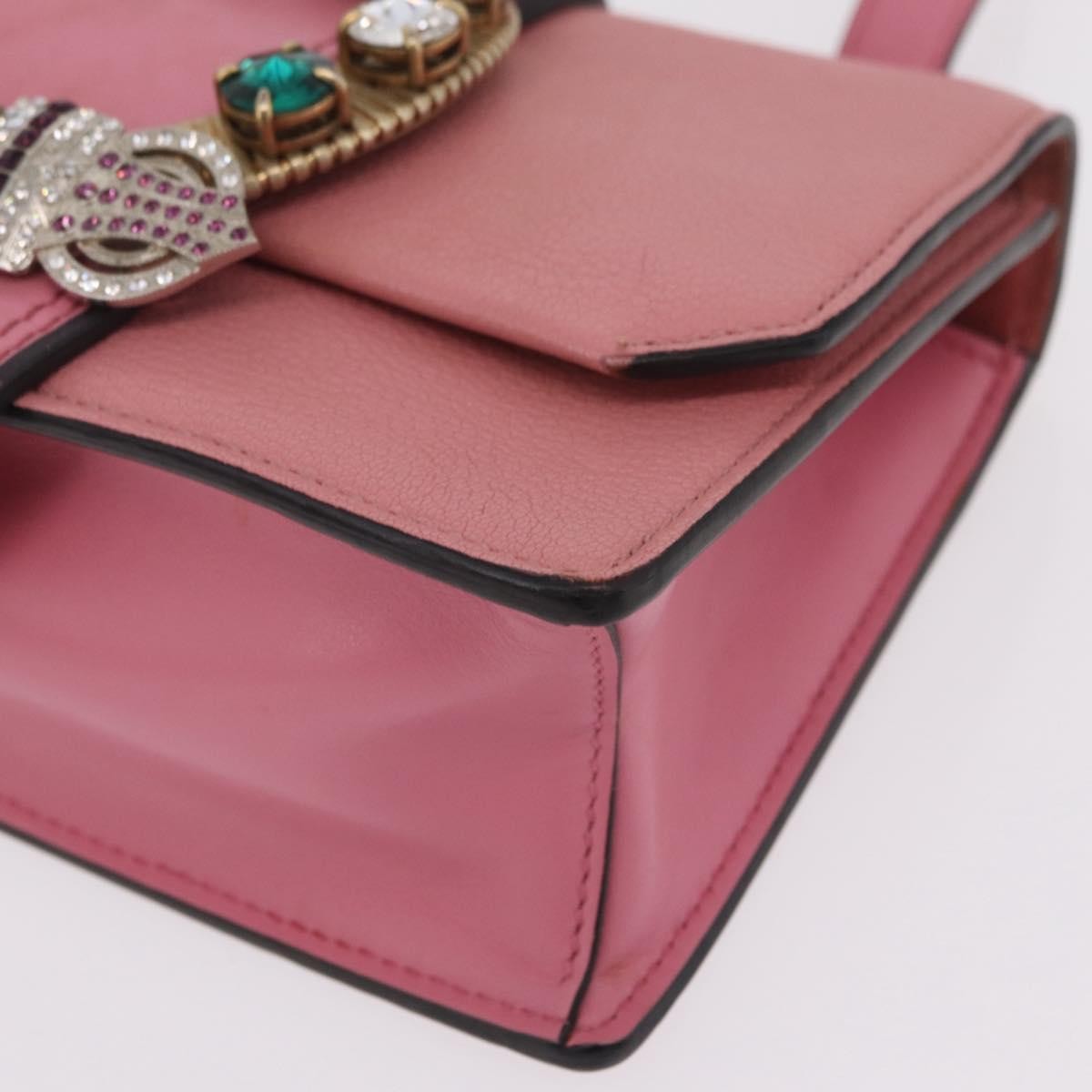 Miu Miu Madras Crystal Buckle Leather, Pink, Leather, Shoulder Bag
