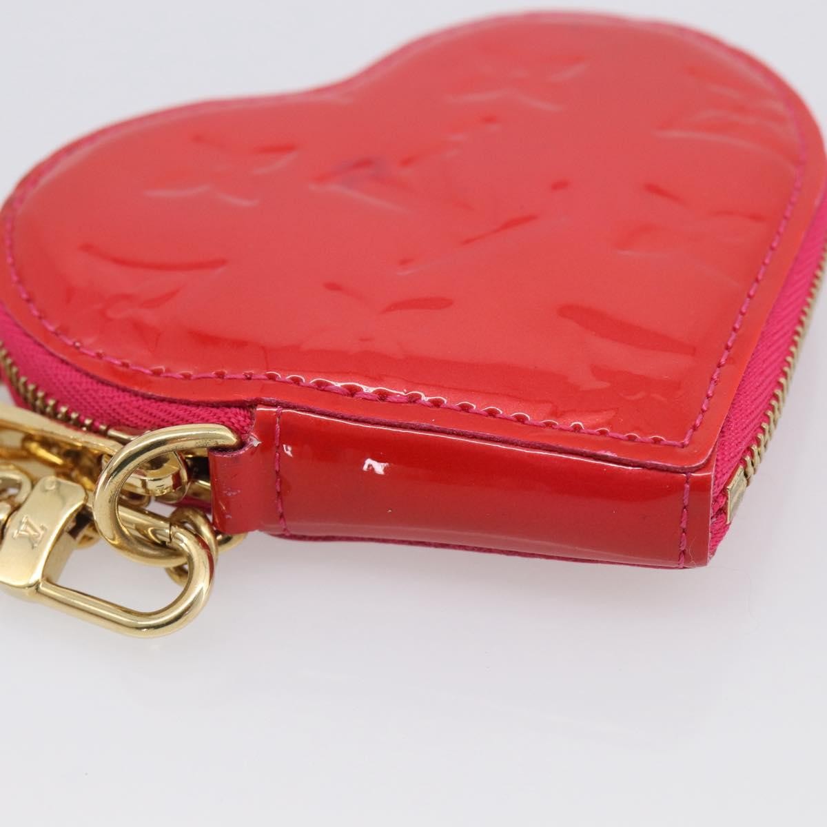 Louis Vuitton Heart Coin Purse Monogram Vernis, Pink, Patent Leather, Clutch