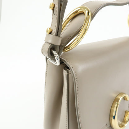 Chloe C Shoulder Bag Leather, Gray, Leather, Shoulder Bag