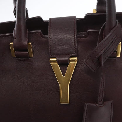 Saint Laurent Classic Y Cabas Leather, Purple, Leather, Tote Bag