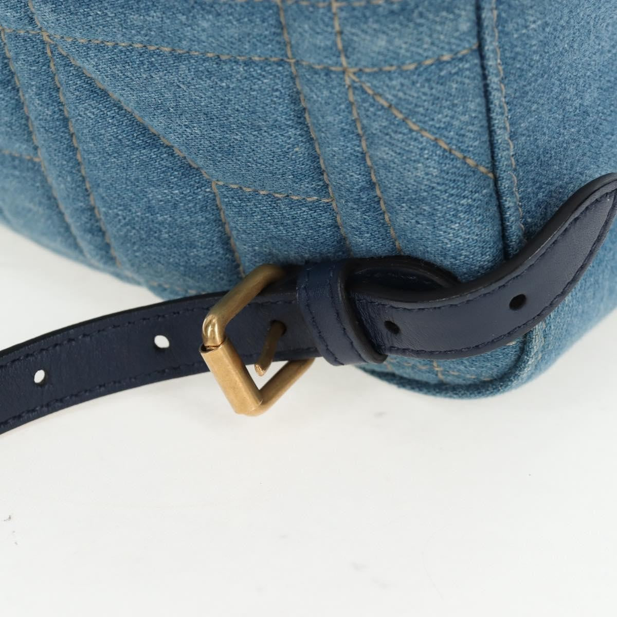 Gucci Pearly GG Marmont Embellished Matelasse Denim, Blue, Denim, Backpack