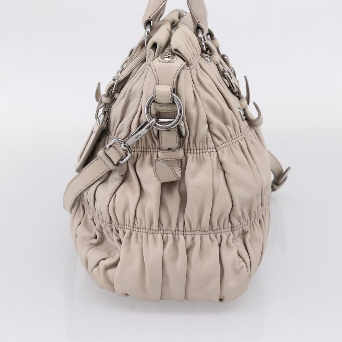 Prada Gaufre Convertible Nappa Leather, Gray, Leather, Tote Bag