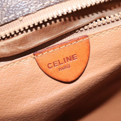 Celine Vintage Macadam Circle Logo Canvas and Leather, Brown, Canvas, Shoulder Bag