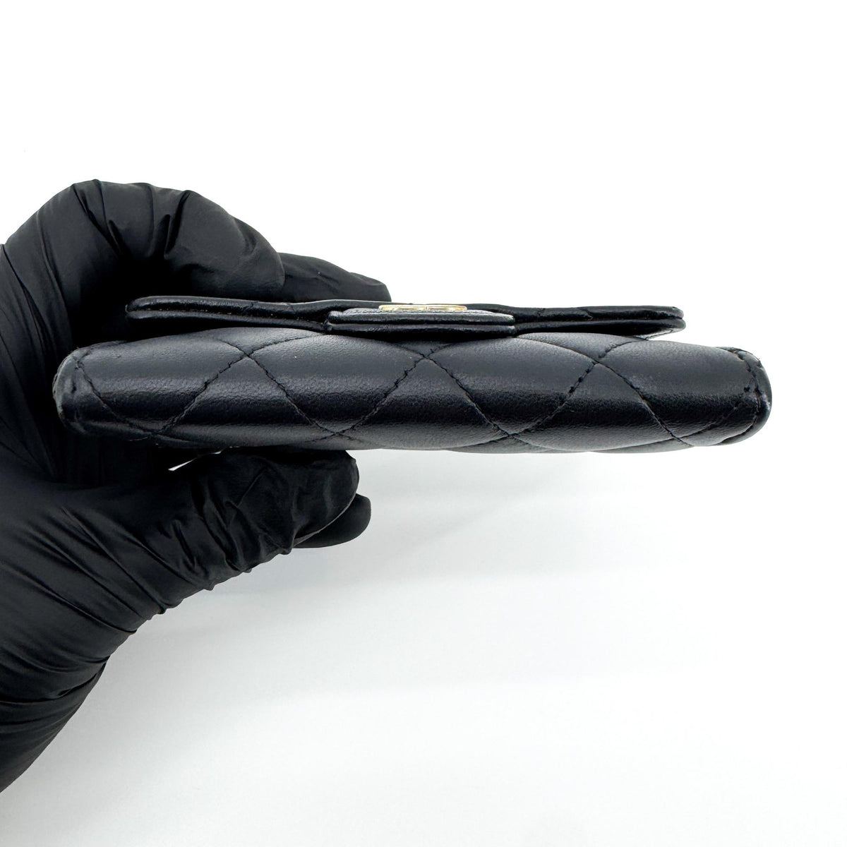Chanel Classic Flap Card Holder Quilted Caviar, Black, Leather, Card Holder