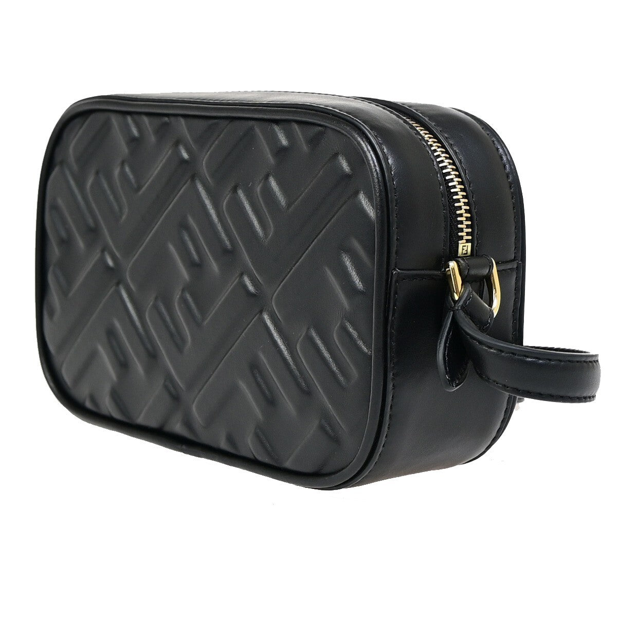 Fendi Camera Zucca Embossed Leather, Black, Leather, Handbag