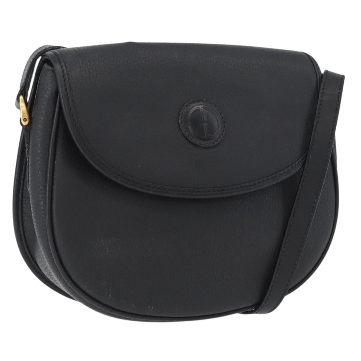 Gucci Vintage Leather, Black, Leather, Shoulder Bag