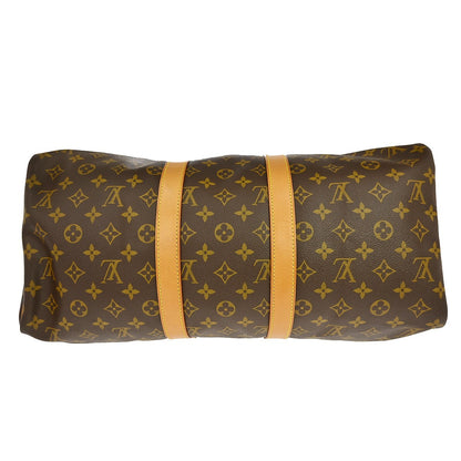 Louis Vuitton Keepall Monogram, Brown, Canvas, Travel Bag