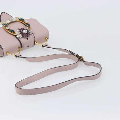 Miu Miu Madras Crystal Flap Leather, Pink, Leather, Crossbody Bag