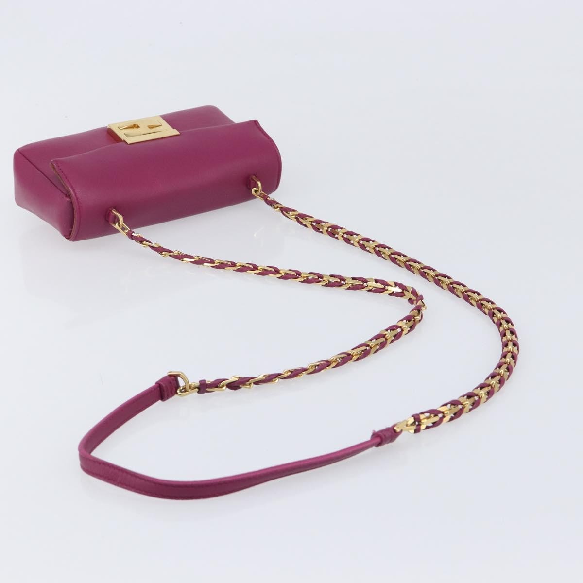 Fendi Be Baguette Flap Leather, Pink, Leather, Handbag