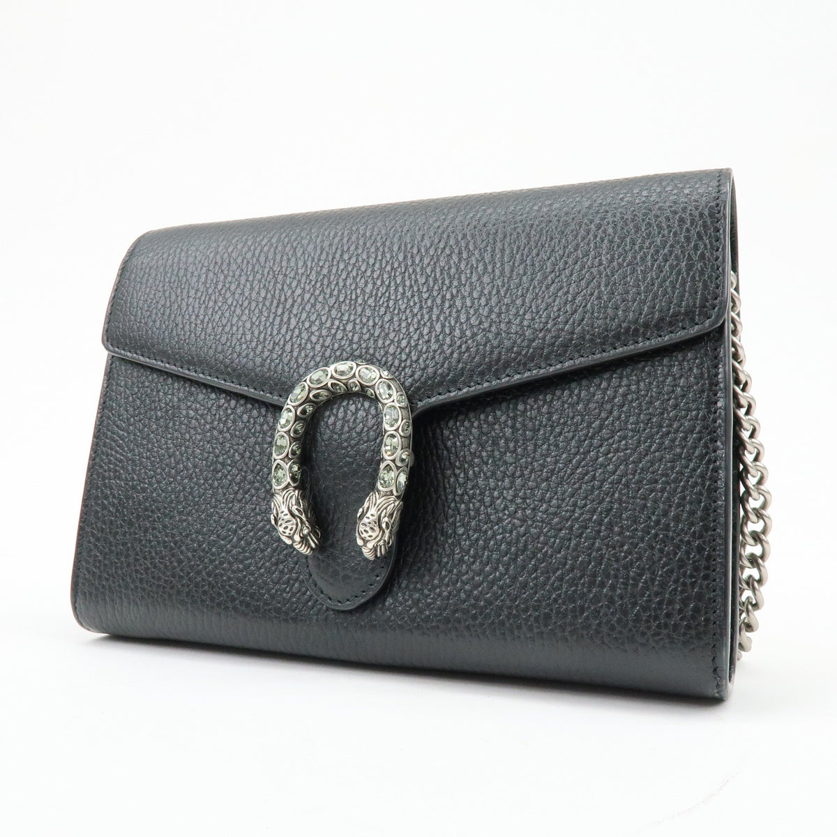 Gucci Dionysus Chain Leather, Black, Leather, Crossbody Bag