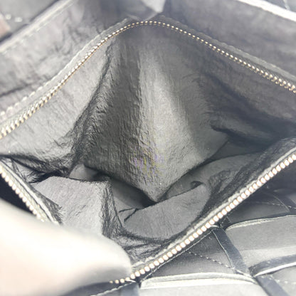 Bottega Veneta Cassette Maxi Intrecciato Leather, Black, Leather, Shoulder Bag