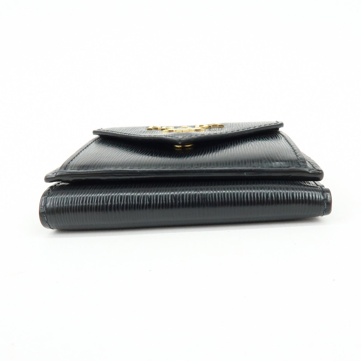 Prada Envelope Trifold Saffiano Leather, Black, Leather, Wallet