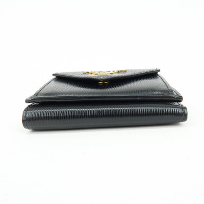 Prada Envelope Trifold Saffiano Leather, Black, Leather, Wallet