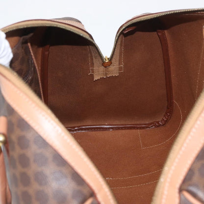 Celine Vintage Duffle Macadam Coated Canvas, Brown, PVC, Handbag