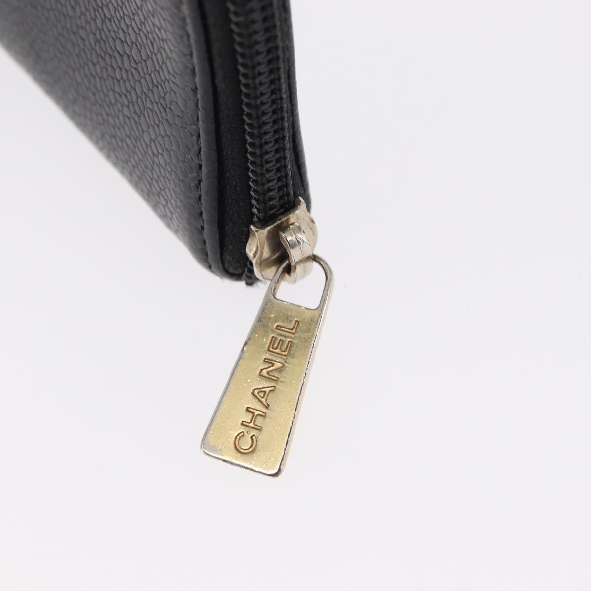 Chanel CC Zip Around Wallet Stitched Lambskin, BLACK, LEATHER, Wallets