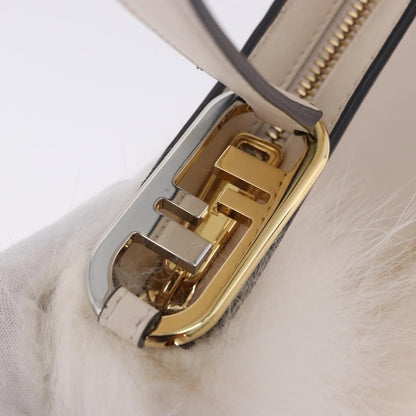 Fendi O'Lock Swing Leather with Fur, White, Leather, Shoulder Bag