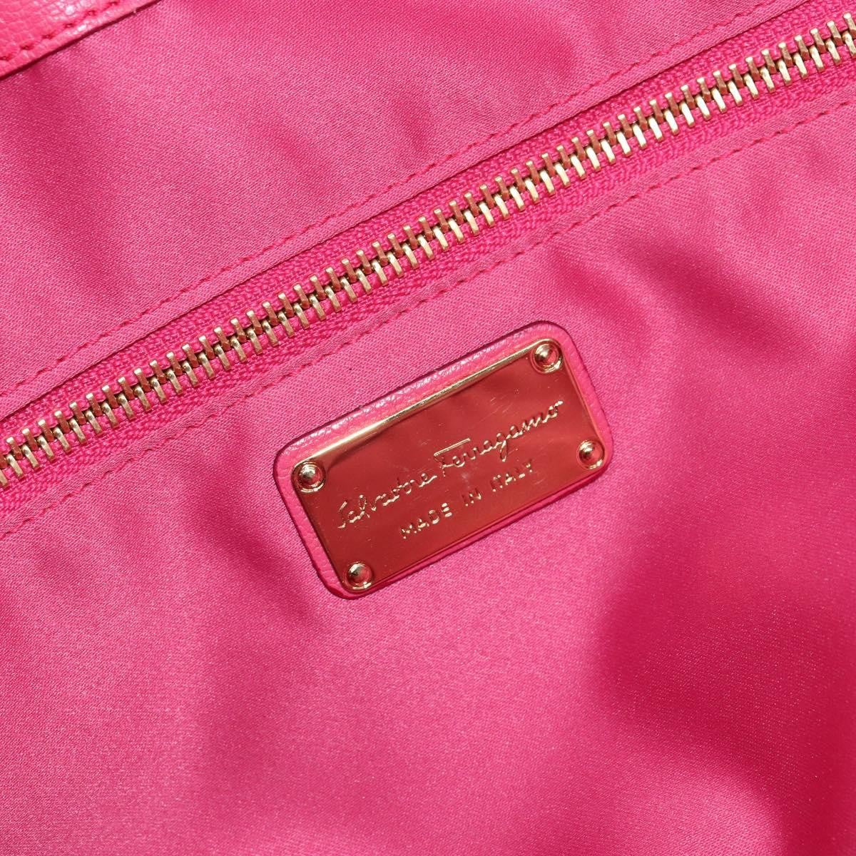 Salvatore Ferragamo Gancini Tote Leather, Pink, Leather, Tote Bag