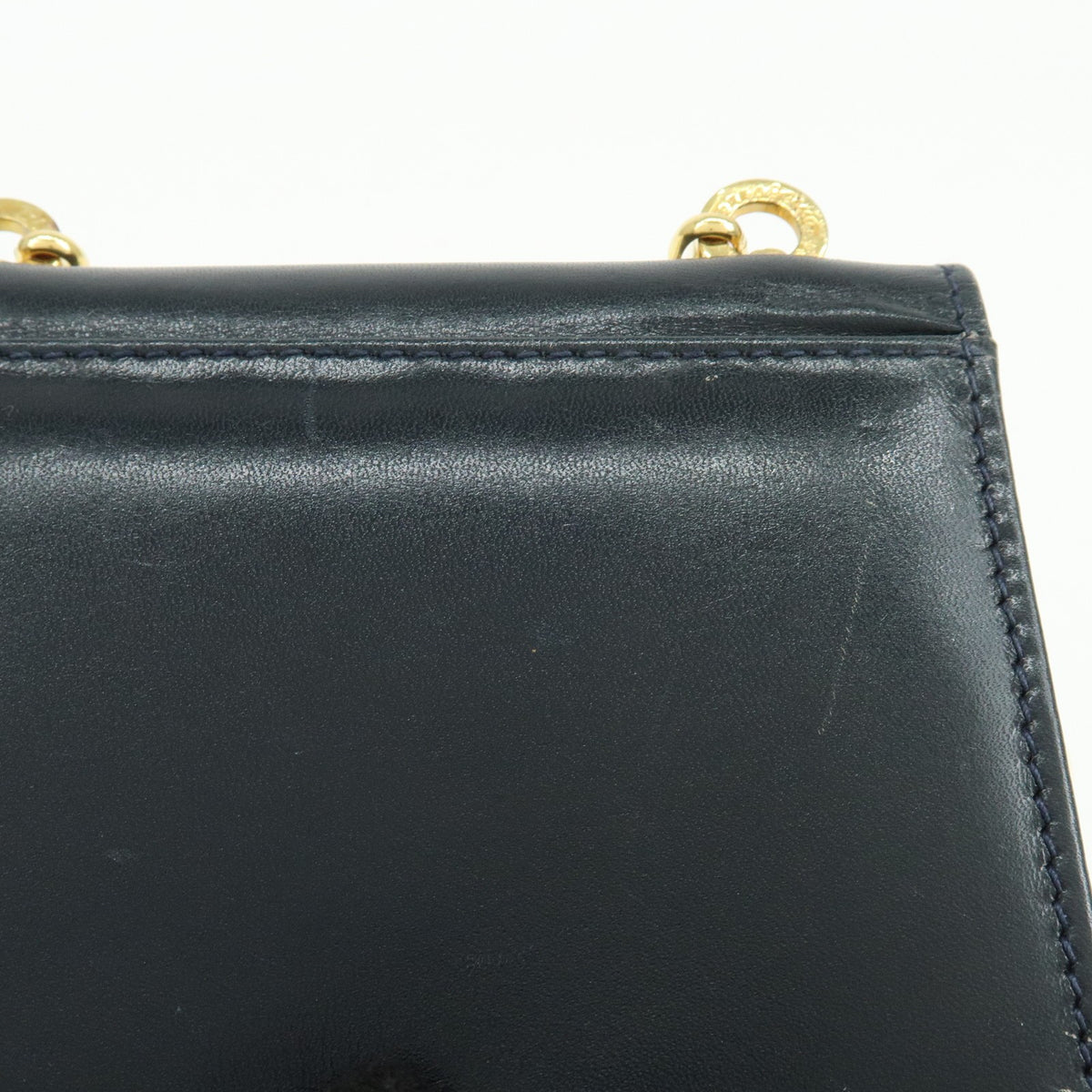 Salvatore Ferragamo Gancini Leather, Navy, Leather, Crossbody Bag