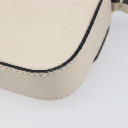 Valentino Garavani V Pouch Shoulder Bag Leather, White, Leather, Shoulder Bag