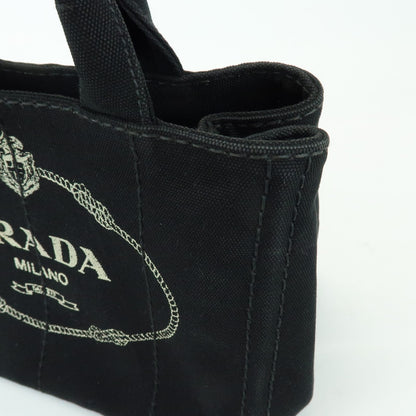 Prada Canapa Canvas, Black, Canvas, Tote Bag